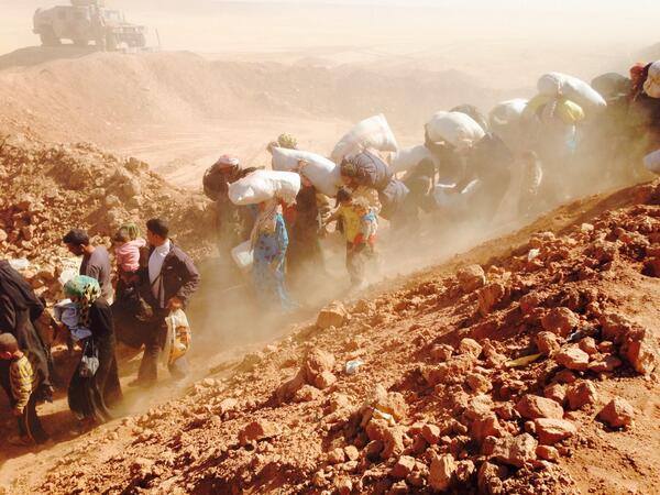 La fuite de la population syrienne le 22 juin 2014, à la frontière Syro-jordanienne