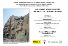 Réunion Publique, Mardi 27 Janvier 2015, de 19h30 à 22h.